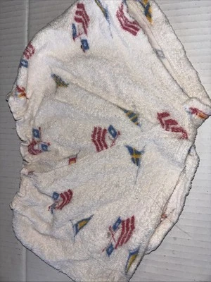 Pantalones cortos vintage de tela de felpa para niños años 60 con diseño de bandera Foto 1 de 3