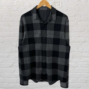 Lululemon Flanellhemd Druckknopf weich Strick Taschen kariert Herren Large - Bild 1 von 5