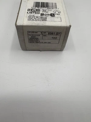 Receptáculo individual Leviton 5361-GY 20A 125V 2 polos 3 cables **Envío gratuito** Foto 1 de 4