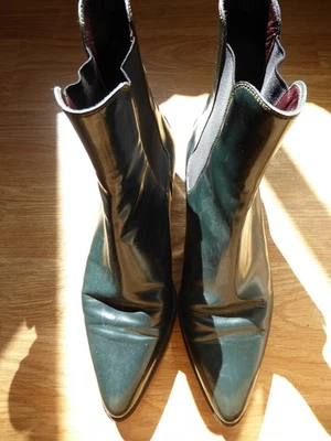 Botines Tod's de cuero vintage verde punta tacón bajo talla 38,5 EU 8,5US Foto 1 de 4