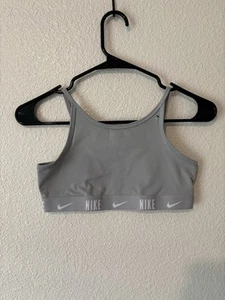 2 Pairs Girl’s Size Large Nike Sports Bras. White And Gray - Picture 1 of 6