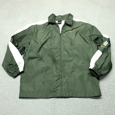 Chaqueta cortavientos Nike para mujer 14 48x26 verde blanco a rayas relax cremallera completa exterior Foto 1 de 4