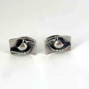 Sterling Silber signiert E. Dragsted Dänemark Vintage Mid Century Herren Manschettenknöpfe - Bild 1 von 7