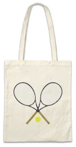 Tennis Rackets Stofftasche Einkaufstasche Player Love Addiction Court Field - Picture 1 of 1