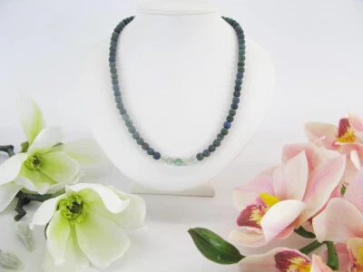 Azurite Fluorite Halskette, echte Natursteine Heilsteine Edelsteine, Modeschmuck - Bild 1 von 4