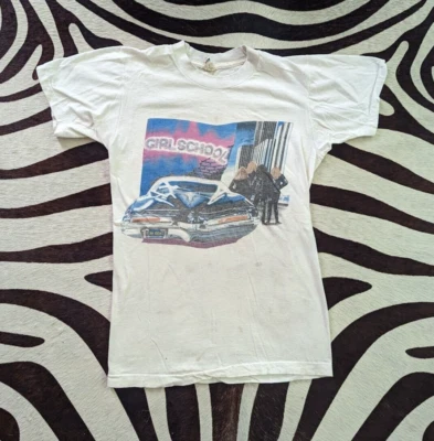Camiseta De Colección Rara 1983 Girlschool "Play Dirty" Banda Gira Punk Rock Metal Años 80 Foto 1 de 4