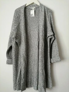 H&m Grey Cotton Blend Cardigan Size XS - Picture 1 of 9