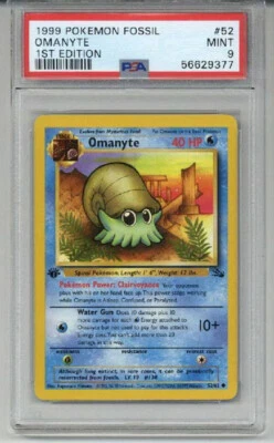 1999 POKEMON FOSSIL OMANYTE 1ST EDITION #52 CARD PSA 9 LOW POP VERY RARE - Image 1 of 2