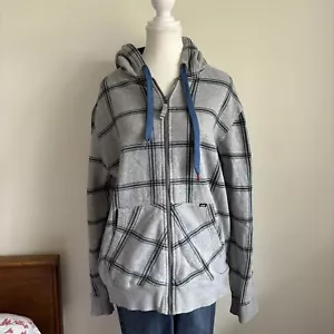 y2k union bay plaid zip up sweater hoodie sz L good cond - Picture 1 of 6