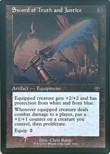 Magic the Gathering: MTG SWORD TRUTH JUSTICE MODERN HORIZONS 2 RETRO FOIL ETCHED