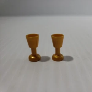LEGO Minifigure Accessory Goblet Glass PEARL GOLD (x2) 2343 NEW PARTS - Picture 1 of 5
