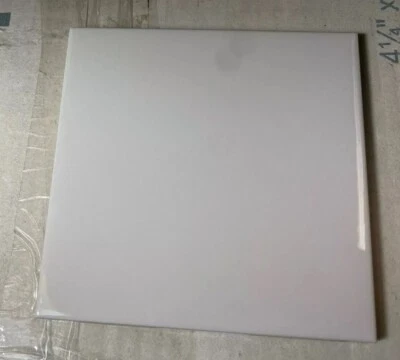 1 Tile US Ceramic Tile Snow White Gloss 4-1/4" Square 724764 066002 Vintage - Image 1 of 4