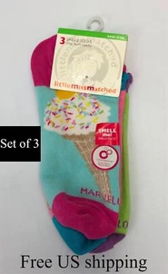 Little Miss Matched Socks Girls Multicolor Size 9-11 3-Pack Set of 3 - Picture 1 of 3