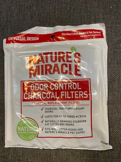 Filtro universal de carvão Natures Miracle Odor Control filtro gato contagem 2 (NOVO) - Imagem 1 de 1