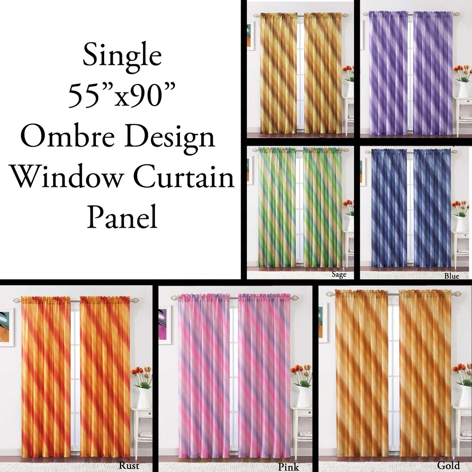 Single Crushed Taffeta Ombre Tier Panel Window Curtain - Изображение 1 из 1