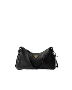 PRADA Aimee Medium $2950 Black Leather Shoulder Bag New And Authentic - Picture 1 of 4