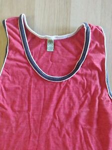 Alternative Earth Men's Size Large Off Red Tank Top Red Trim, Active Wear, Tank