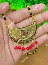 Women Gold Plated Indian Chain Pendant Mangalsutra Bollywood Necklace Freeship
