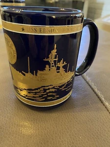 USS Edison Blue and Gold Large Commemorative Mug - Mint Condition - Picture 1 of 4