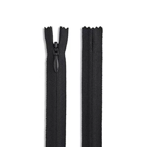 10 inch Black Zipper Invisible Zipper Black Non Separating Zipper Nylon Black... - Picture 1 of 4