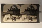 STEREOVIEW JAPON #28 LANTERNE EN BRONZE AT TEMPLE ENTRY KYOTO 1910 STEREO-TRAVEL CO 