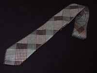 New Penguin Tie Silver Maroon Plaids Skinny Slim Thin Cotton Silk Woven Necktie 