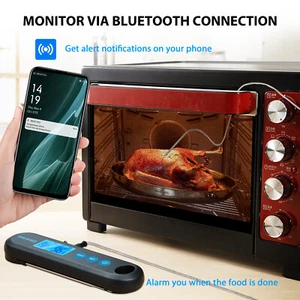 BBQ Grillthermometer Digital Bluetooth Handhalterung Externer Sonde IHT-2PB C/F - Bild 1 von 7