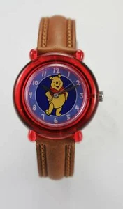 Disney Reloj Infantil Winnie Pooh Rojo Plástico Piel Marrón Agua Resistente Al - Imagen 1 de 3