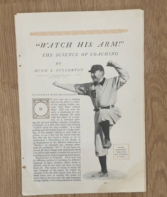 1911 HUGHIE JENNINGS “WATCH HIS ARMS” PUBLICATION 10 LOOSE PAGES EXTREMELY RARE  - Image 1 of 4