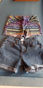 Girl’s Justice Jeans shorts size 10S Multicolor and Old Navy 10 with adjustable - Picture 1 of 8