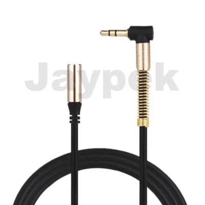 Aux Extension Cable Right Angle Connector 3.5mm Jack Stereo Audio Headphone Lead - Image 1 of 4