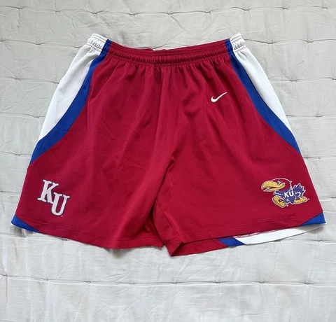 Vintage KU Kansas Jayhawks Nike Basketball Shorts Mens Size Large Cover