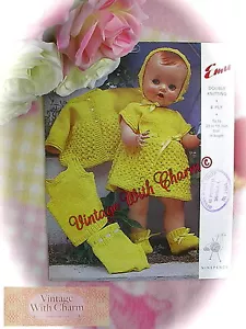 Vintage Knitting Pattern Baby Dolls 6 Piece Set For 16 Or 20in Dolls JUST £1.99 - Picture 1 of 1