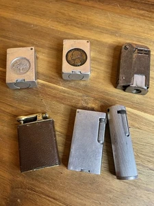 Lote De Colección 6 Piezas Encendedores Mixtos Aluminio Golpe Lateral No Funciona/Sin Probar  - Imagen 1 de 5