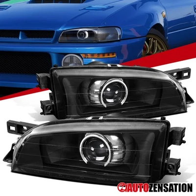 Fit 1995-2001 Subaru Impreza Black Projector Headlights Lamps Left+Right 95-01 - Image 1 of 4