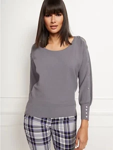 New York & Company Dolman Pullover mit Knopfakzent XL - Bild 1 von 4
