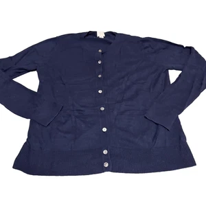 A New Day Langarm Strickjacke Pullover Navy Damen Medium Damen Baumwolle Knopf - Bild 1 von 9