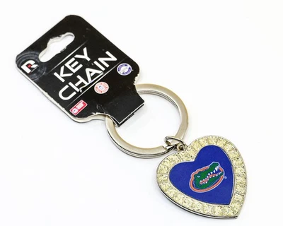 NEW NCAA Licensed University of Florida UF Gators Heart shaped KEY CHAIN - Image 1 of 2