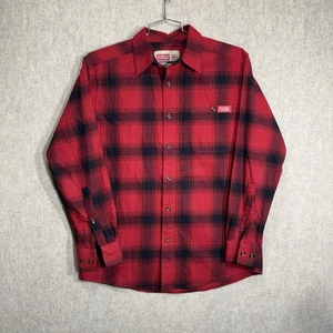CAMISA DE FRANELA Stormy Kromer Para Hombres Roja Negra A Cuadros Abotonada Talla Mediana  - Imagen 1 de 14
