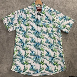 Dixxon Flannel ZEN Shirt Mens Medium Short Sleeve Party Floral AOP Casual Preppy - Picture 1 of 8