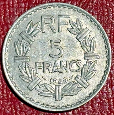 HIGH GRADE 1949 FRANCE 5 FRANCS COIN-SEP237 - Image 1 of 2