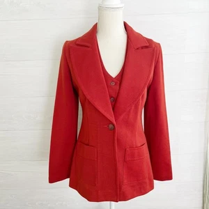 Vintage Jantzen - Rust brown blazer & vest set, M (Sz 12 & 14) - Picture 1 of 9