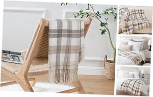 Buffalo Plaid Throw Blanket for Couch - Farmhouse Check 50"x60" Grey&white - Picture 1 of 7