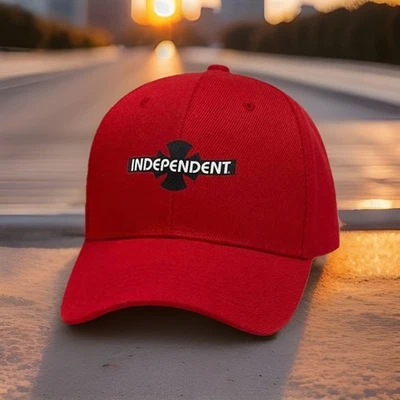 Sombrero de monopatín para adultos con logotipo independiente gorra roja ajustable 🛹 Foto 1 de 2