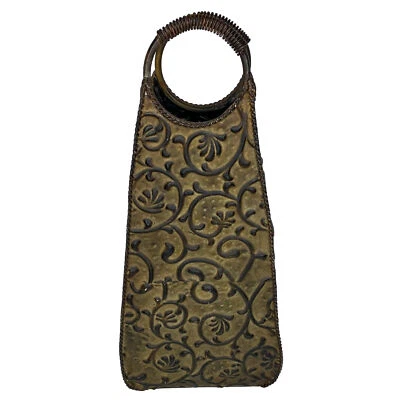 Antique Brass Colored Floral Decor Accent Piece; 19”x8”; Far Pavilion - Image 1 of 4