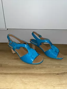 VA Milano Riemchen LackLeder Sandalen Sandalette Türkis Gr.38 (5) Blume Weite G - Bild 1 von 4