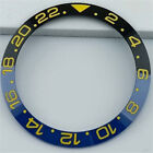 38mm Ceramic Slope Blue+Black Ring Yellow Font GMT Watch Bezel Ring for SUB