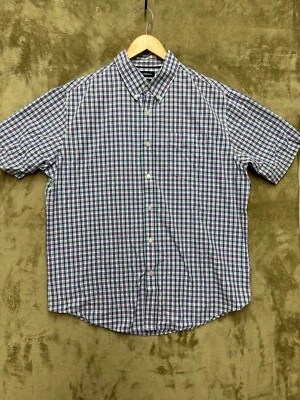 Camisa Croft and Barrow Para Hombres Con Botones L Fácil Cuidado Manga Corta Bolsillo Púrpura Foto 1 de 4