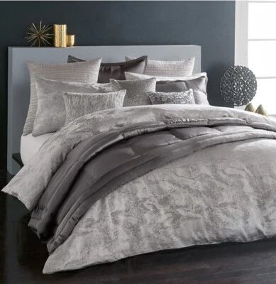 Пододеяльник Donna Karan Luna King + два королевских наволочки платиновое серебро. Новый! - Изображение 1 из 4