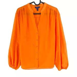 GANT Women Orange Relaxed Cotton Silk Long Sleeve Blouse Size EU 36 UK 8 US 6 - Picture 1 of 13